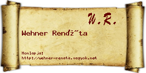 Wehner Renáta névjegykártya